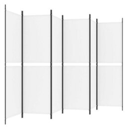 Berkfield 6-Panel Room Divider White 300X180 Cm Fabric - thumbnail 5