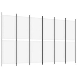 Berkfield 6-Panel Room Divider White 300X180 Cm Fabric - thumbnail 2
