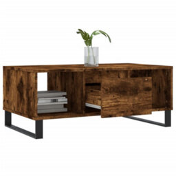 Berkfield Coffee Table Smoked Oak 90X50X36.5 Cm Engineered Wood - thumbnail 4