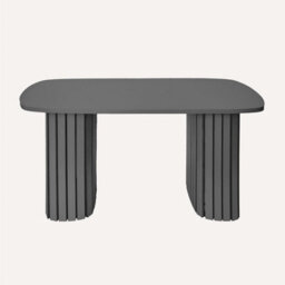 Ohs Madison Ribbed Long Coffee Table Living Room Office - Dark Charcoal - thumbnail 2