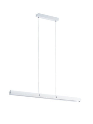 Eglo Caldina White And Chrome Led Ceiling Pendant Light Dimmable 2500 Lumens Warm White 3000K - image 1