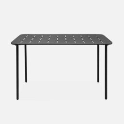 Sweeek - 4-Seater Rectangular Steel Garden Table Amelia 120Cm Anthracite 120X70X72.5 Cm - thumbnail 5