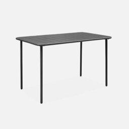 Sweeek - 4-Seater Rectangular Steel Garden Table Amelia 120Cm Anthracite 120X70X72.5 Cm - thumbnail 3