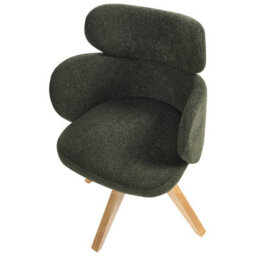 Beliani Dining Chair Swivel Marcy Boucle Dark Green - thumbnail 7