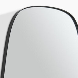 Furniturebox Uk Elodie Black Metal Large 120X50 Pebble Shape Wall Mirror - thumbnail 7