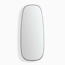 Furniturebox Uk Elodie Black Metal Large 120X50 Pebble Shape Wall Mirror - thumbnail 5