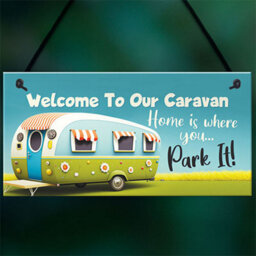 Red Ocean Novelty Style Hanging Caravan Sign - Home Is Where You Park It - Caravan Decor For Indoor/outdoor Use - thumbnail 5