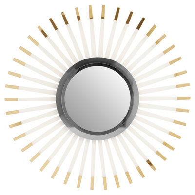 Orsina Retro Round Wall Mirror, Quirky Concave Glass Mirror With Gold-Tipped Acrylic Spokes, Stainless Steel Mirror - image 1