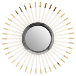 Orsina Retro Round Wall Mirror, Quirky Concave Glass Mirror With Gold-Tipped Acrylic Spokes, Stainless Steel Mirror