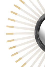 Orsina Retro Round Wall Mirror, Quirky Concave Glass Mirror With Gold-Tipped Acrylic Spokes, Stainless Steel Mirror - thumbnail 3