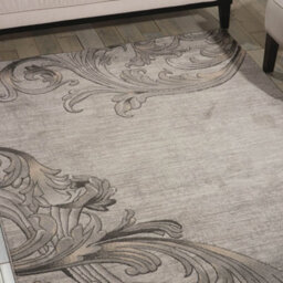 Graphite Floral Luxurious Modern Easy To Clean Rug For Bedroom & Living Room-117Cm X 178Cm - thumbnail 1