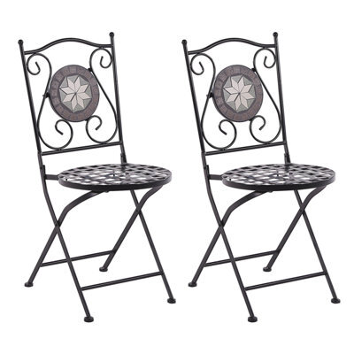 Beliani Set Of 2 Garden Chairs Cariati Metal Black - image 1