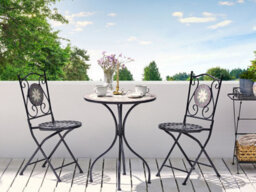Beliani Set Of 2 Garden Chairs Cariati Metal Black - thumbnail 2