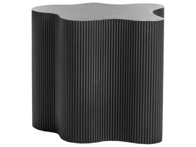 Wyld And Coco Novacasa Side Table Black Mdf Irregular Fluted Base 40 X 50 Cm - image 1