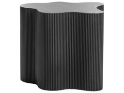 Wyld And Coco Novacasa Side Table Black Mdf Irregular Fluted Base 40 X 50 Cm - thumbnail 1