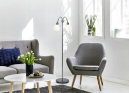 Nordlux Ray Metal Floor Lamp Dual Head Silver,mains - thumbnail 3