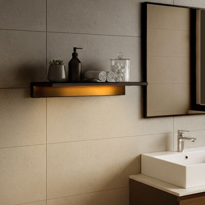 Beliani Lighting Picture Light Mirror Lamp Black Led Aluminium Wall Light 40Cm - image 1