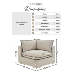 Furniturebox Uk Echo Green Linen-Look Fabric Corner Armchair For Modular Sofa - thumbnail 2