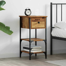 Berkfield Bedside Cabinet Old Wood 34X36X70 Cm Engineered Wood - thumbnail 1
