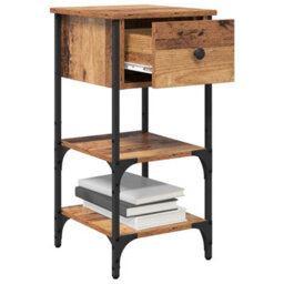 Berkfield Bedside Cabinet Old Wood 34X36X70 Cm Engineered Wood - thumbnail 3