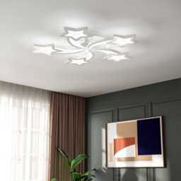 Living And Home 5 Head Childlike Shooting Stars Led Low Energy Flush Mount Ceiling Light Fixture For Cartoon Decor Cool White - thumbnail 3