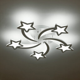 Living And Home 5 Head Childlike Shooting Stars Led Low Energy Flush Mount Ceiling Light Fixture For Cartoon Decor Cool White - thumbnail 6