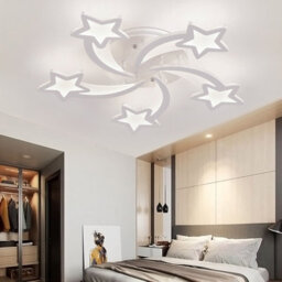 Living And Home 5 Head Childlike Shooting Stars Led Low Energy Flush Mount Ceiling Light Fixture For Cartoon Decor Cool White - thumbnail 1