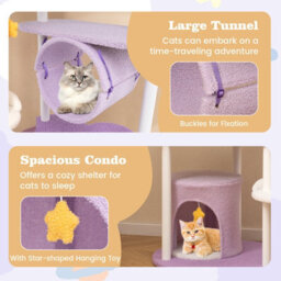 Costway Multi-Level Cat Tree With Tunnel158Cm Large Cat Tower W/ Metal Frame - thumbnail 6