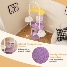 Costway Multi-Level Cat Tree With Tunnel158Cm Large Cat Tower W/ Metal Frame - thumbnail 8