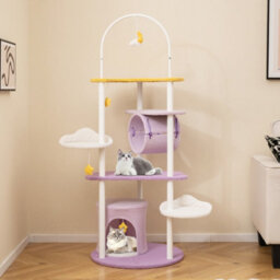 Costway Multi-Level Cat Tree With Tunnel158Cm Large Cat Tower W/ Metal Frame - thumbnail 1