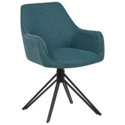 Beliani Set Of 2 Dining Chairs Swivel Jodar Fabric Teal - thumbnail 5