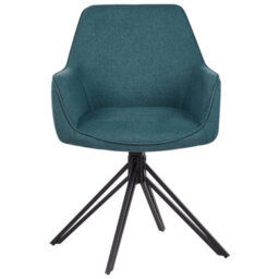 Beliani Set Of 2 Dining Chairs Swivel Jodar Fabric Teal - thumbnail 6