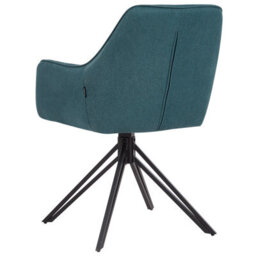 Beliani Set Of 2 Dining Chairs Swivel Jodar Fabric Teal - thumbnail 7