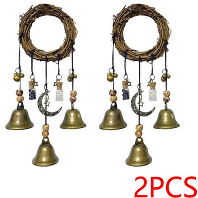 Amorly 2 Pack Witch Bells Hanging Ornament, Pagan Home Decor For Positive Energy,negative Energy Removal, Christmas Hanging Wind Bells - image 1