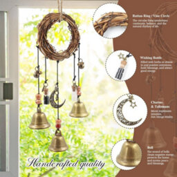 Amorly 2 Pack Witch Bells Hanging Ornament, Pagan Home Decor For Positive Energy,negative Energy Removal, Christmas Hanging Wind Bells - thumbnail 4