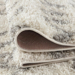 The Rugs Moroccan Shaggy Rugs And Runners Soft Fluffy Tribal Design High Pile Ivory And Grey Living Room Kitchen Hallway 900 - thumbnail 6