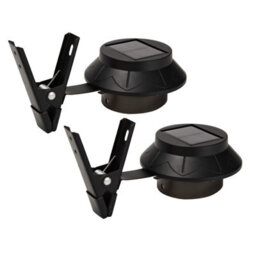 2 X Clip On Garden Lights - Solar Powered Weather Resistant Outdoor Led Security Lighting For Guttering, Fences, Walls - thumbnail 1