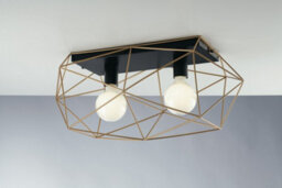 Luminosa Lighting Luminosa Abraxas 2 Light Semi Flush Light Black, Gold 60X30X26.5Cm - thumbnail 2
