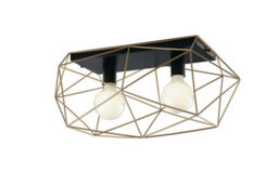 Luminosa Lighting Luminosa Abraxas 2 Light Semi Flush Light Black, Gold 60X30X26.5Cm - thumbnail 1