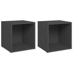 Berkfield Tv Cabinets 2 Pcs Grey 37X35X37 Cm Engineered Wood - thumbnail 2
