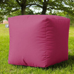 rucomfy Beanbags Rucomfy Indoor Or Outdoor Water Resistant Pink Cube Beanbag Footstool - thumbnail 1