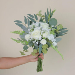 65 Pack Artificial Flowers, Decorative Artificial Flower Bouquet, Simulated Artificial Eucalyptus Branches, (Green And White) - thumbnail 6