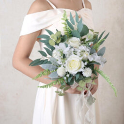 65 Pack Artificial Flowers, Decorative Artificial Flower Bouquet, Simulated Artificial Eucalyptus Branches, (Green And White) - thumbnail 5