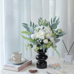 65 Pack Artificial Flowers, Decorative Artificial Flower Bouquet, Simulated Artificial Eucalyptus Branches, (Green And White) - thumbnail 4