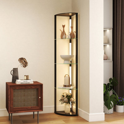 Homcom Led Floor Lamp With Shelves, Dimmable Standing Lamp With Foot Switch - image 1
