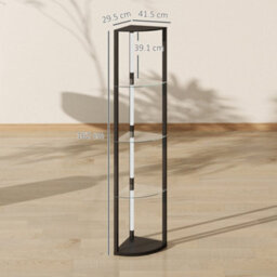 Homcom Led Floor Lamp With Shelves, Dimmable Standing Lamp With Foot Switch - thumbnail 3