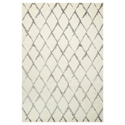 White Luxurious Modern Geometrical Easy To Clean Viscose Chequered Wool Rug For Living Room, Bedroom - 236Cm X 297Cm - thumbnail 5