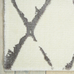 White Luxurious Modern Geometrical Easy To Clean Viscose Chequered Wool Rug For Living Room, Bedroom - 236Cm X 297Cm - thumbnail 2