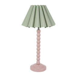 Valuelights Bobbins Painted Rose Table Lamp With Sage Green Scallop Tapered Lamp Shade And Led Bulb - thumbnail 2