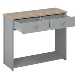Fwstyle Grey Oak Top 2 Drawer Console Table - thumbnail 2